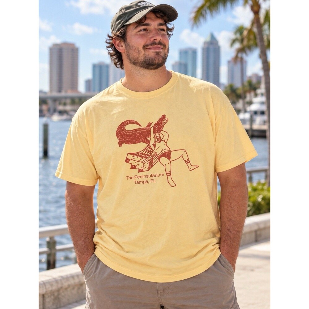Crab Devil Art Collective Peninsularium Tampa Alligator Tee XXL 100% Cotton RARE